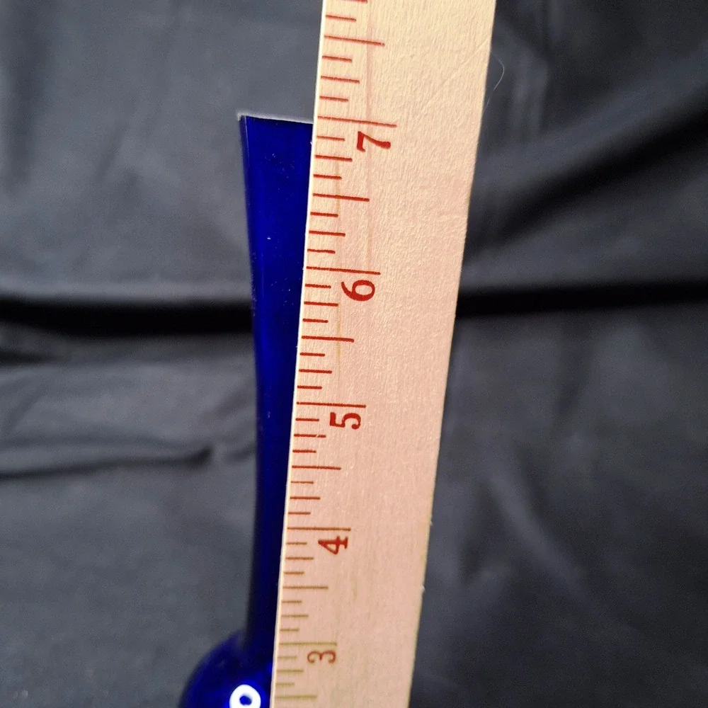Vintage Cobalt Blue Glass Bud Vase 7‎ Inch Mid Century Modern Bulbous Base